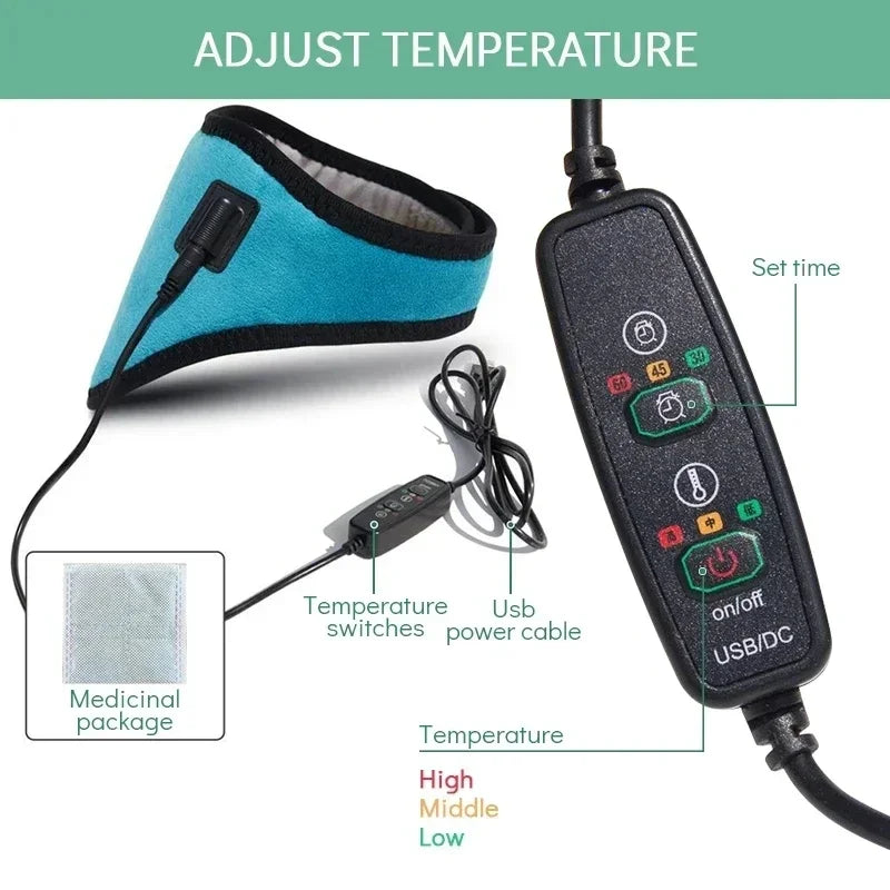 Electric Heating Neck Brace Spontaneous Heating Massager Cervical Vertebra Therapy Reliever Neck Pain Relieve Health Care Tool