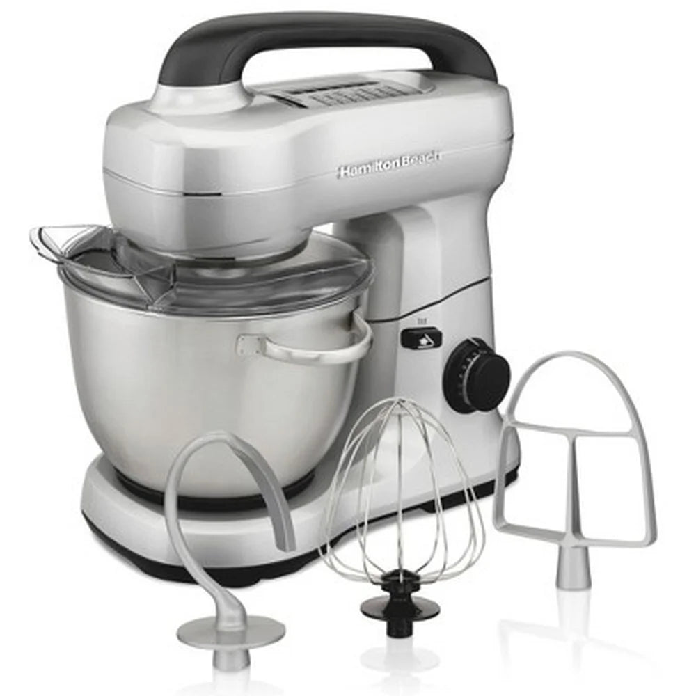 7 Speed Stand Mixer 300W Metal Kitchen Mixer 4 Qt Capacity Dishwasher Safe Attachments Planetary Mixing Action Baking Tools