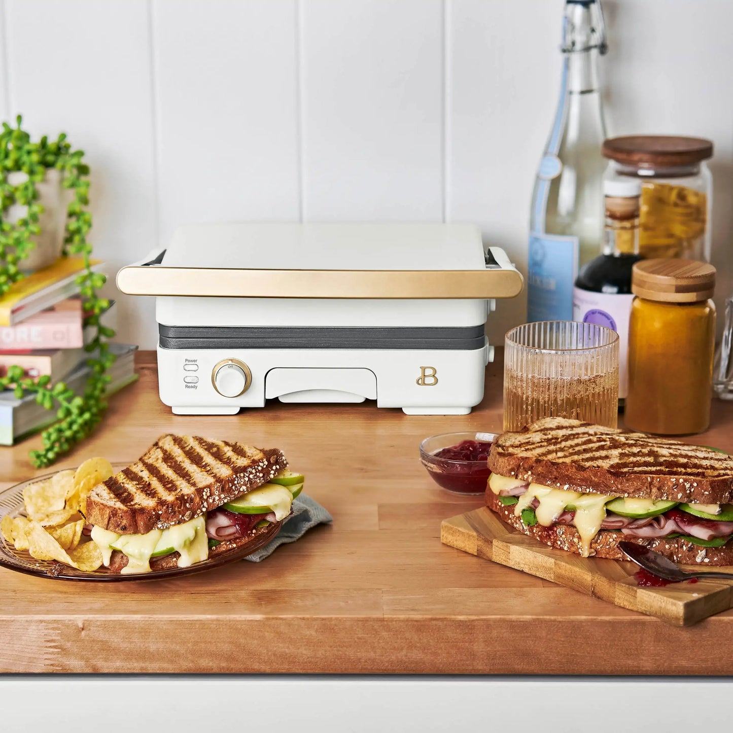2-in-1 Panini Press & Grill, White