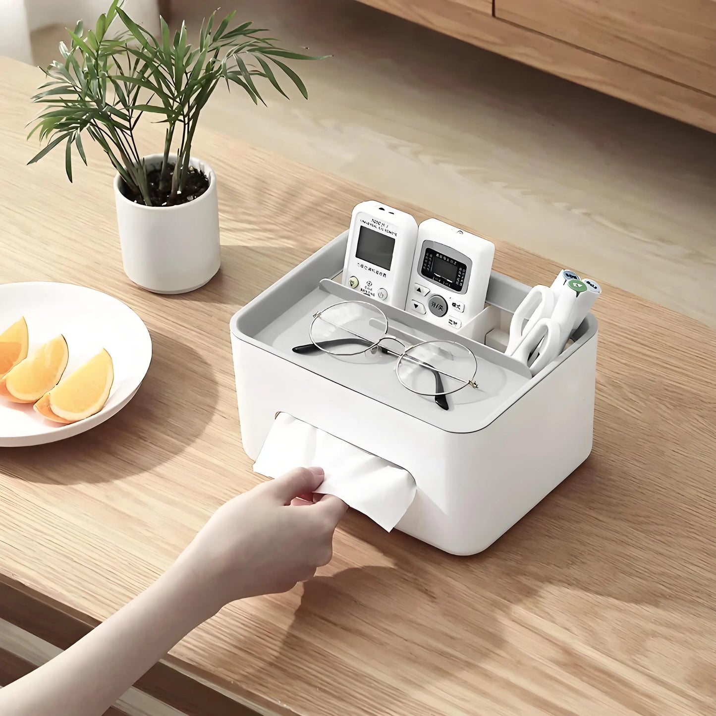 Tissue Box Napkin Holder Remote Control Storage Desk Organizer Office Multifunctional Sundries Ontainer Storage Home