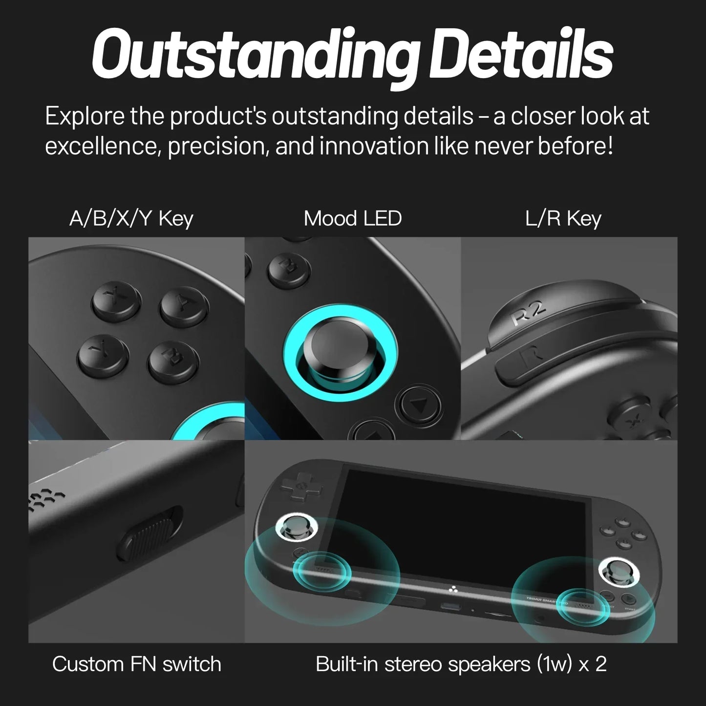 Trimui Smart Pro Consoles 4.96'' IPS Screen Handheld Game Players Linux System Emulator Portable Console Retro Video Game