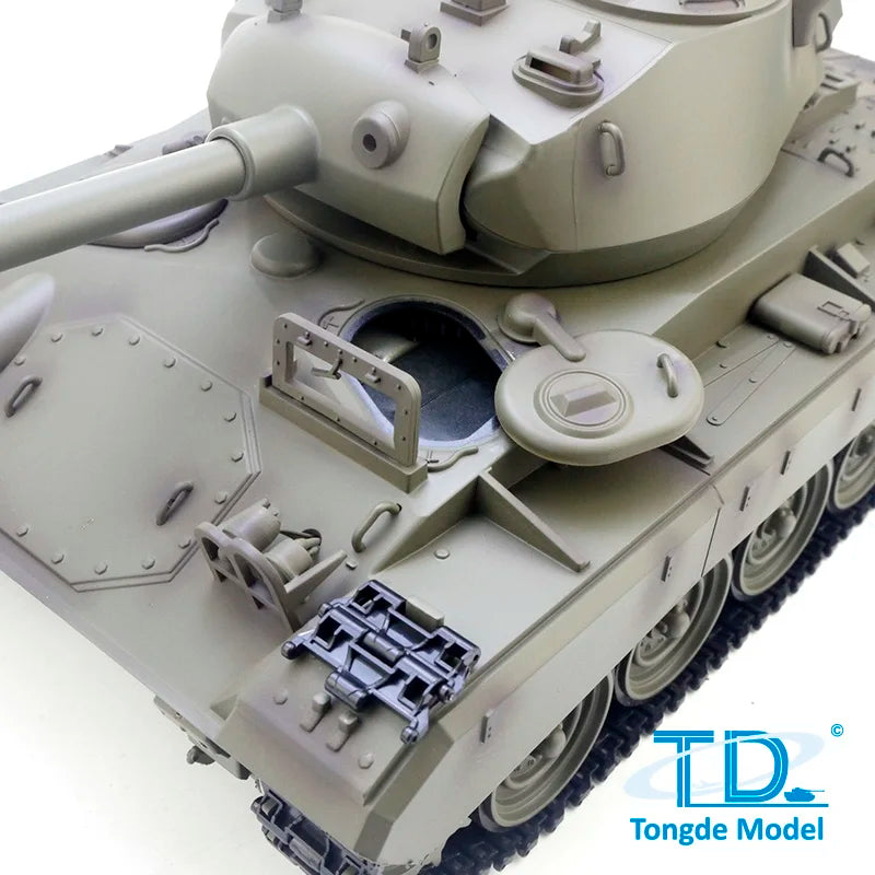 Tongde M24 Chaffee 1/16 RC Light Tank 320 Degree Rotation Infrared Battle Barrel Recoil Electric Toy Model TH24484