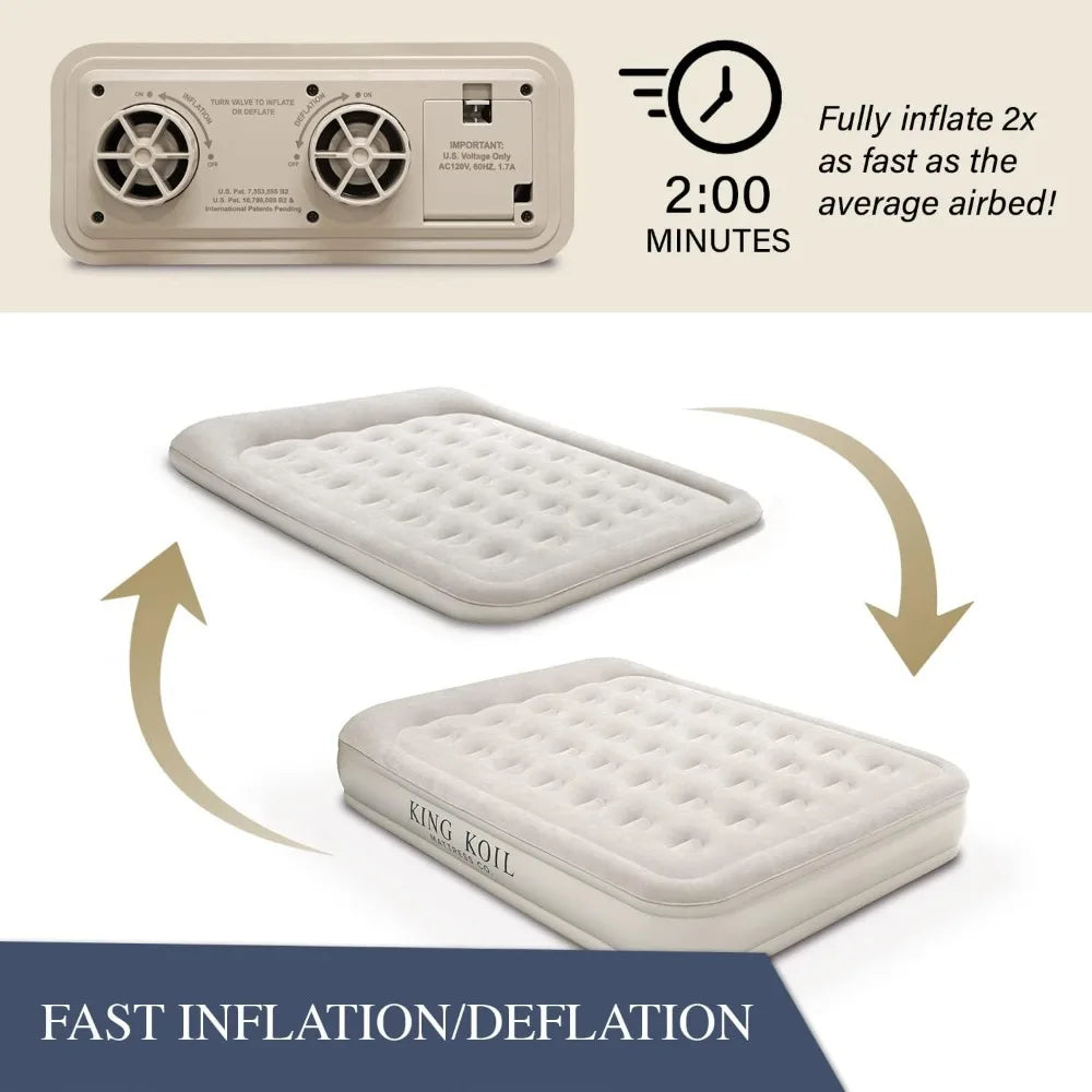 High Quality Luxury Queen Size Air Mattress with Built-in High-Speed Pump Best for Home, Camping, Guests