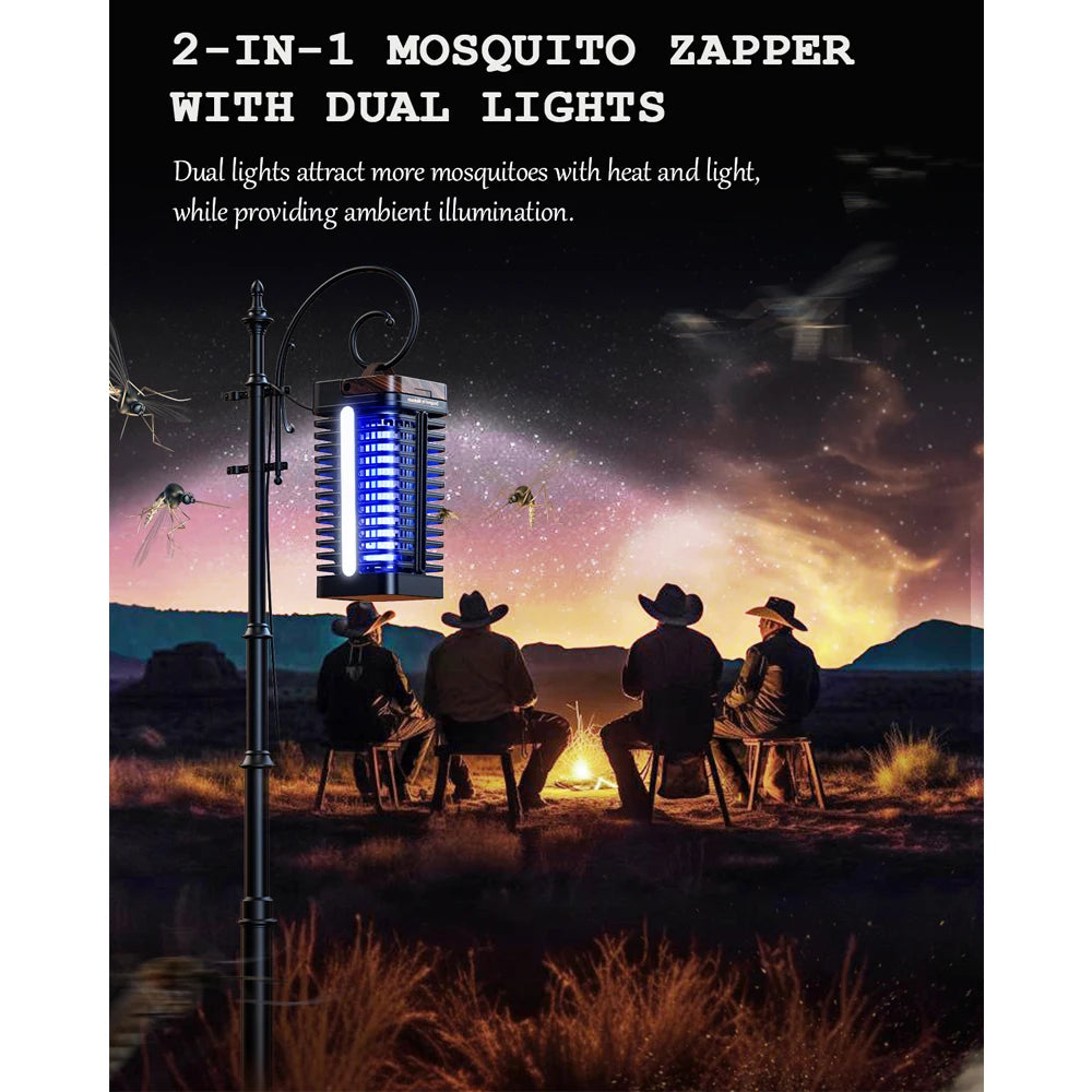Minimoon Bug Zapper Outdoor with Dual LED Lights 15W Mosquito Zapper 4200V Electric Fly Trap IPX4 Fly Zapper for Backyard Patio