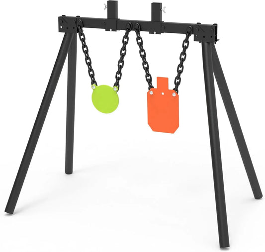 AR500 Steel Target for Shooting Target Stand System Kit, 3/8" Thick 7"x 12" Silhouette Target, 3/8" Thick 6" Gong Target