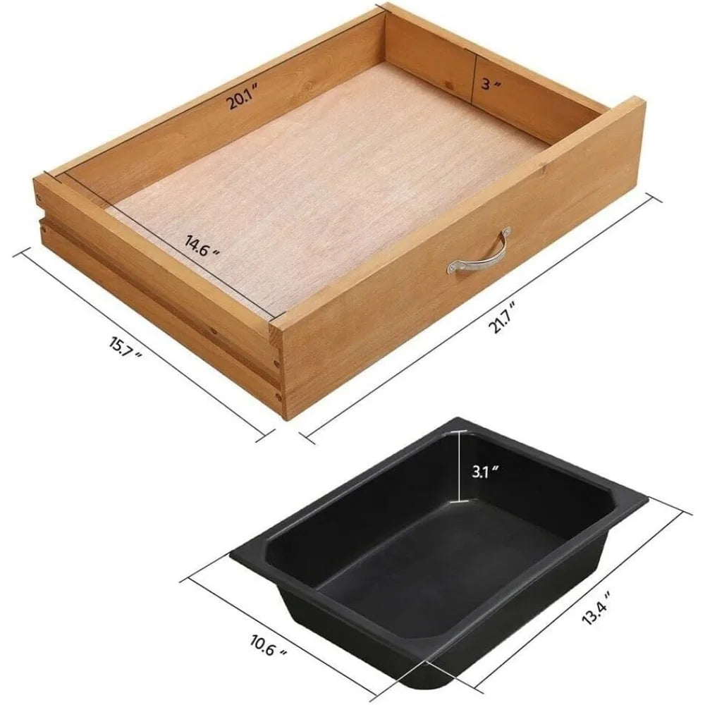 Potting Bench Table Patio Outdoor Garden Work Station Planting Shelf Sink Drawer Solid Wood Construction, Deck, Balcony  (Color