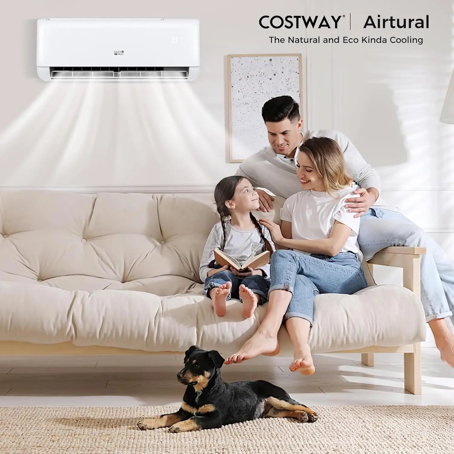 12,000 BTU Mini Split Air Conditioner, with Heat Pump, Energy Star, 21 SEER2 Inverter, 24H Timer, Auto Clean, Remote Control