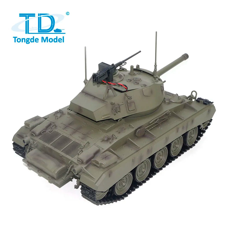 Tongde M24 Chaffee 1/16 RC Light Tank 320 Degree Rotation Infrared Battle Barrel Recoil Electric Toy Model TH24484