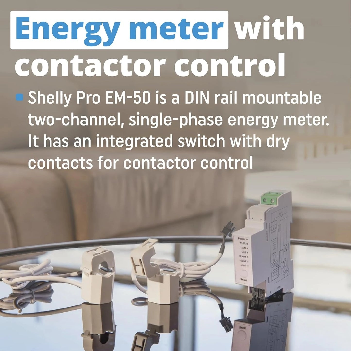 Wi-Fi & LAN Energy Meter with Contactor Control | DIN-Rail | Home Automation | Bluetooth Gateway