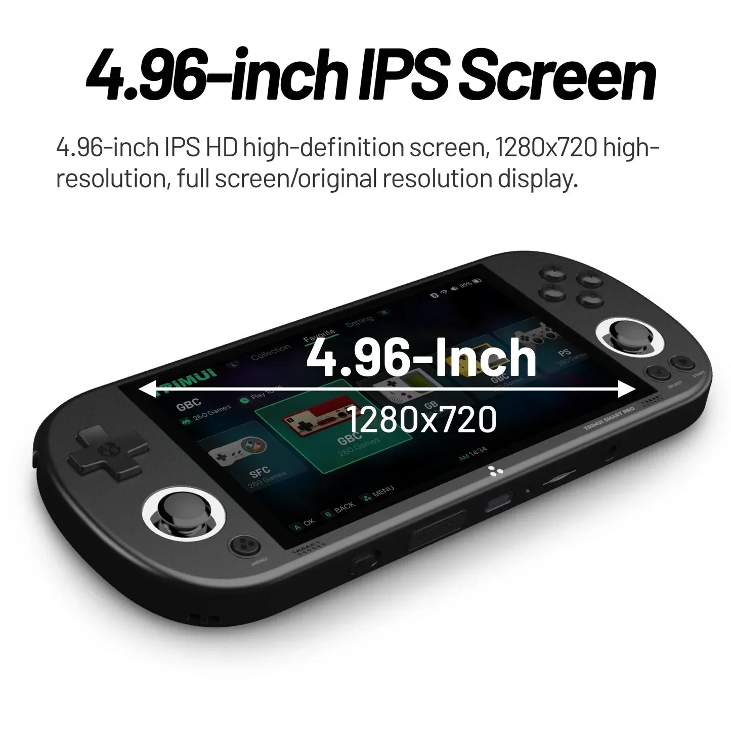 Trimui Smart Pro Consoles 4.96'' IPS Screen Handheld Game Players Linux System Emulator Portable Console Retro Video Game
