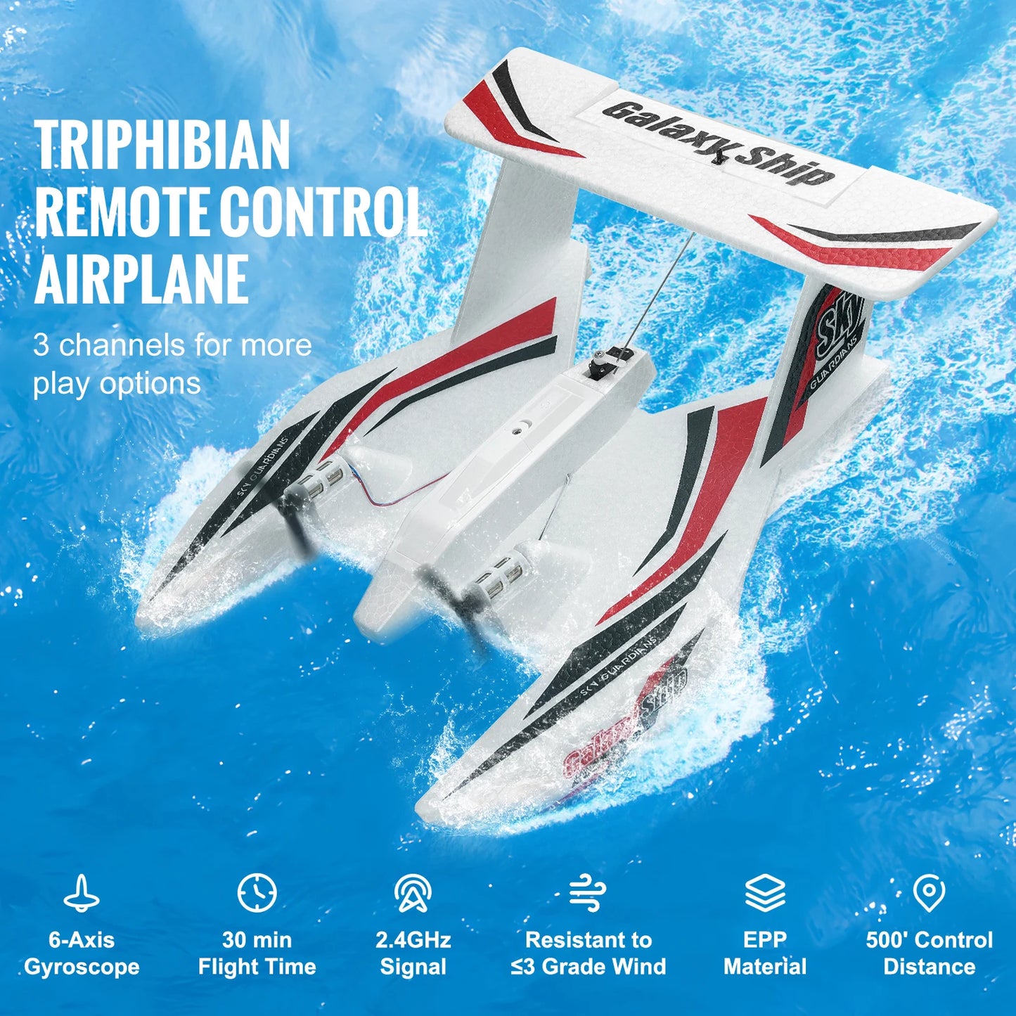 SucceBuy EPP Foam RC Plane 2.4G 3CH Radio Control Aircraft Sea And Air RC Glider Water Land Flying Airplane Toys Gift For Boys