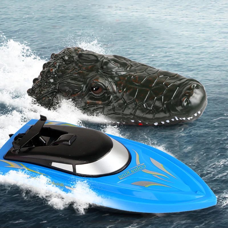Remote Control Crocodile Speed Boat Toy for Kids, Long Battery Life, Simulation Crocodile Heads, RC Crocodile Ship Toy Gift