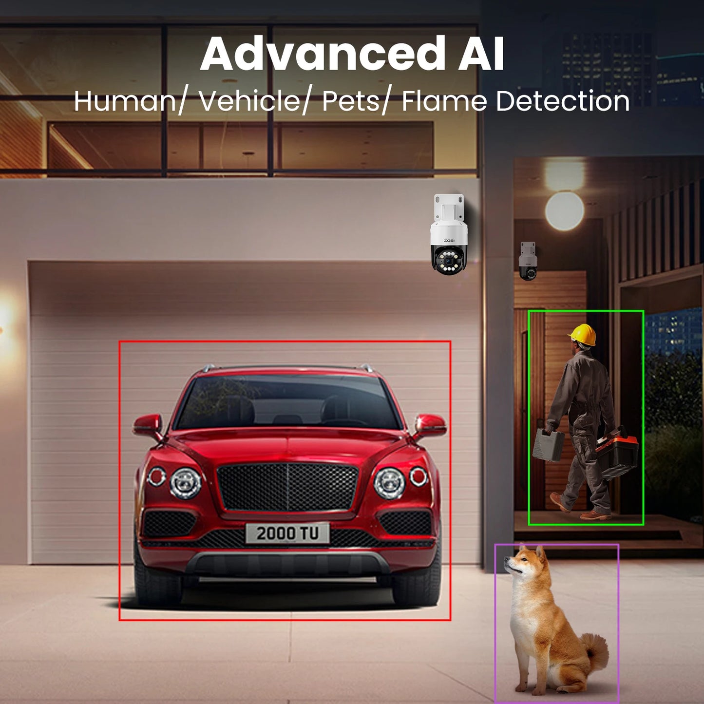 ZOSI 8CH 5MP PTZ Security POE IP Camera System Two Way Audio AI Face Detect 8MP NVR Kit CCTV Home Outdoor Video Surveillance Set