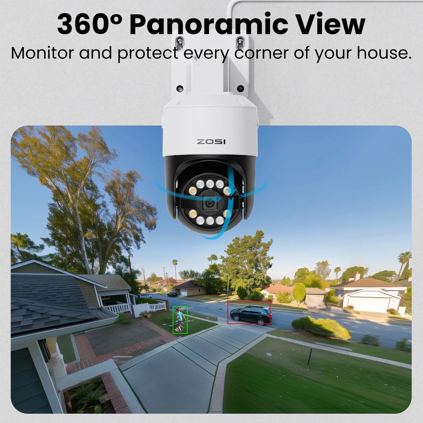 ZOSI 8CH 5MP PTZ Security POE IP Camera System Two Way Audio AI Face Detect 8MP NVR Kit CCTV Home Outdoor Video Surveillance Set