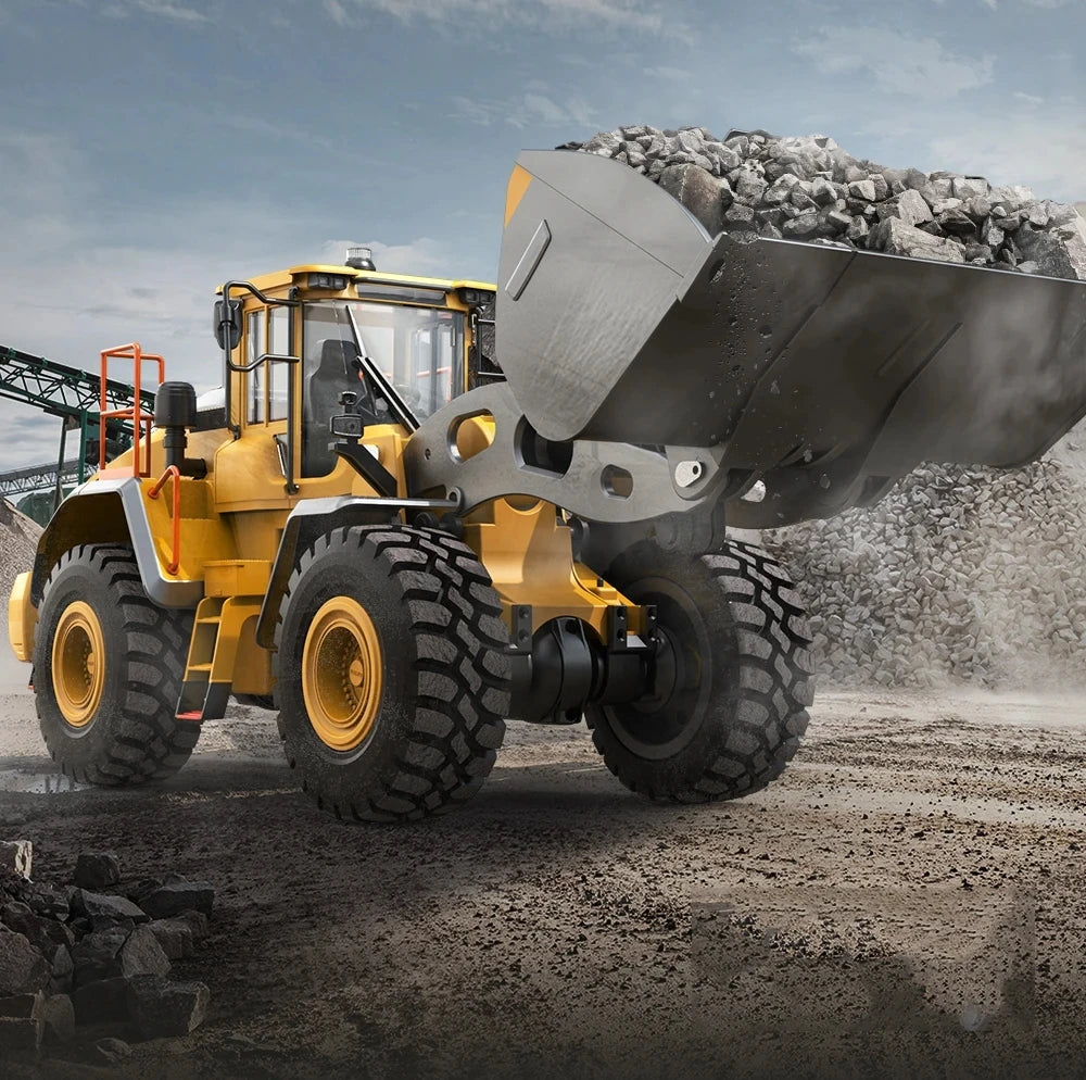 US Stock Double E L260H RC Loader 1/16 E592 Electric Loader Remote Control Cars Sound Rotaion Light Toy Boy Construction Trucks