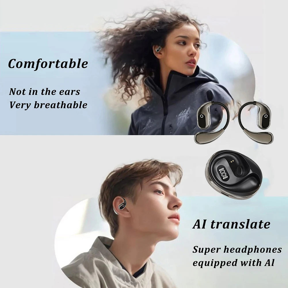 AI Language Translation Earbuds 138 Languages Bluetooth-Compatible 5.3 Translator Earbuds Translator Device for Travel Business