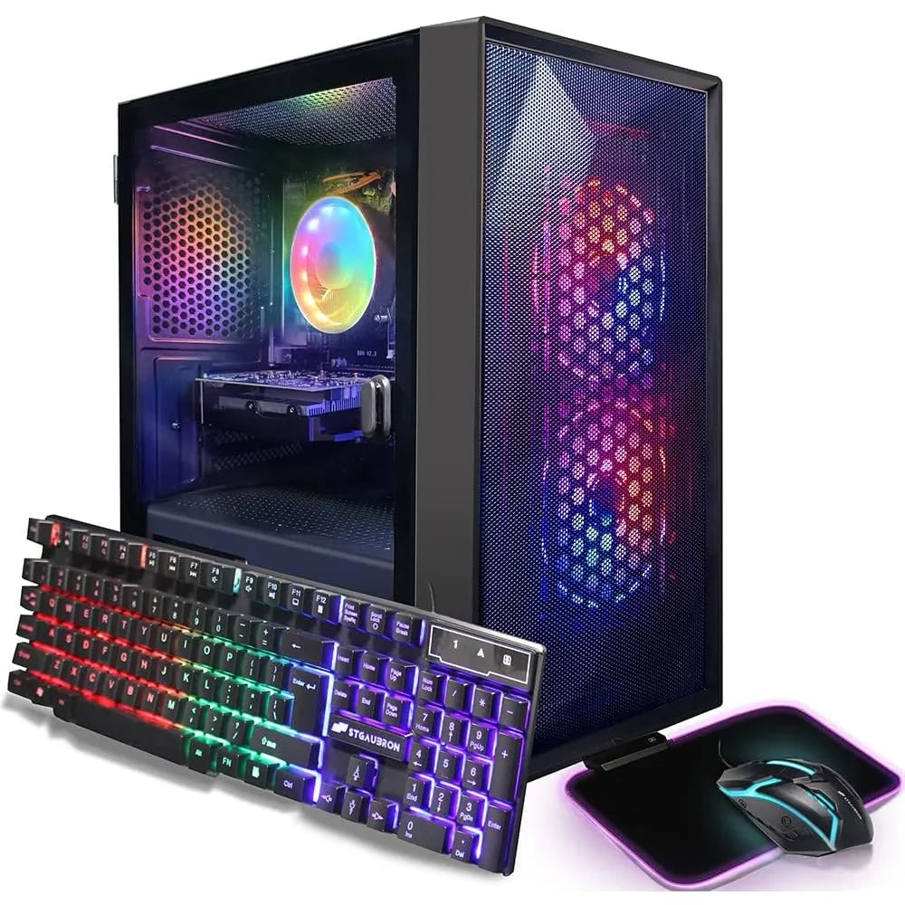 Prebuilt Gaming PC Desktop, AMD Radeon RX 550 4G GDDR5, Intel Core I5 3.3Ghz up to 3.7Ghz, 16G Ram, 512G SSD, WiFi
