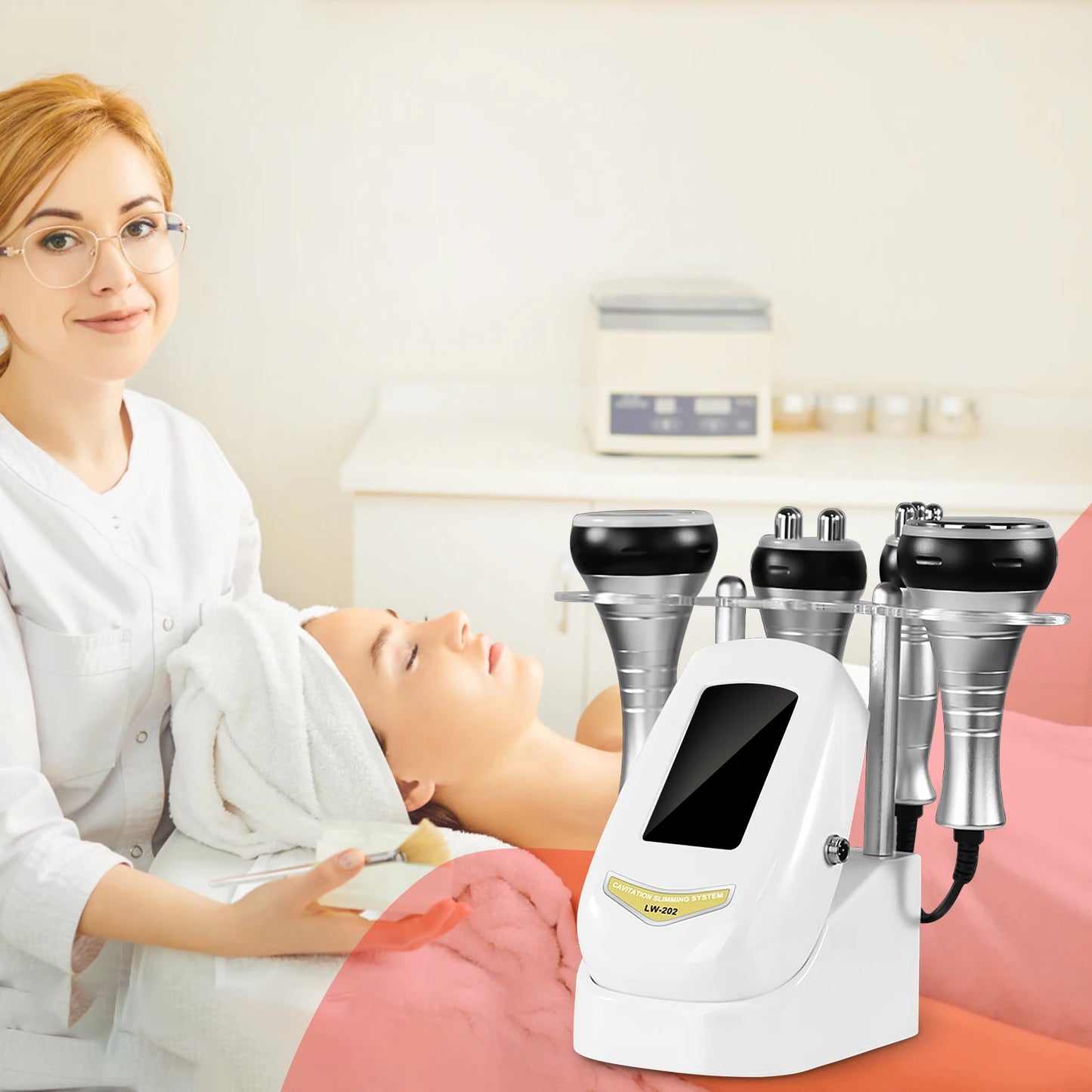 Upgraded four head body beauty massager, home SPA skincare device, suitable for full body massage of arms, waist, abdomen, legs,
