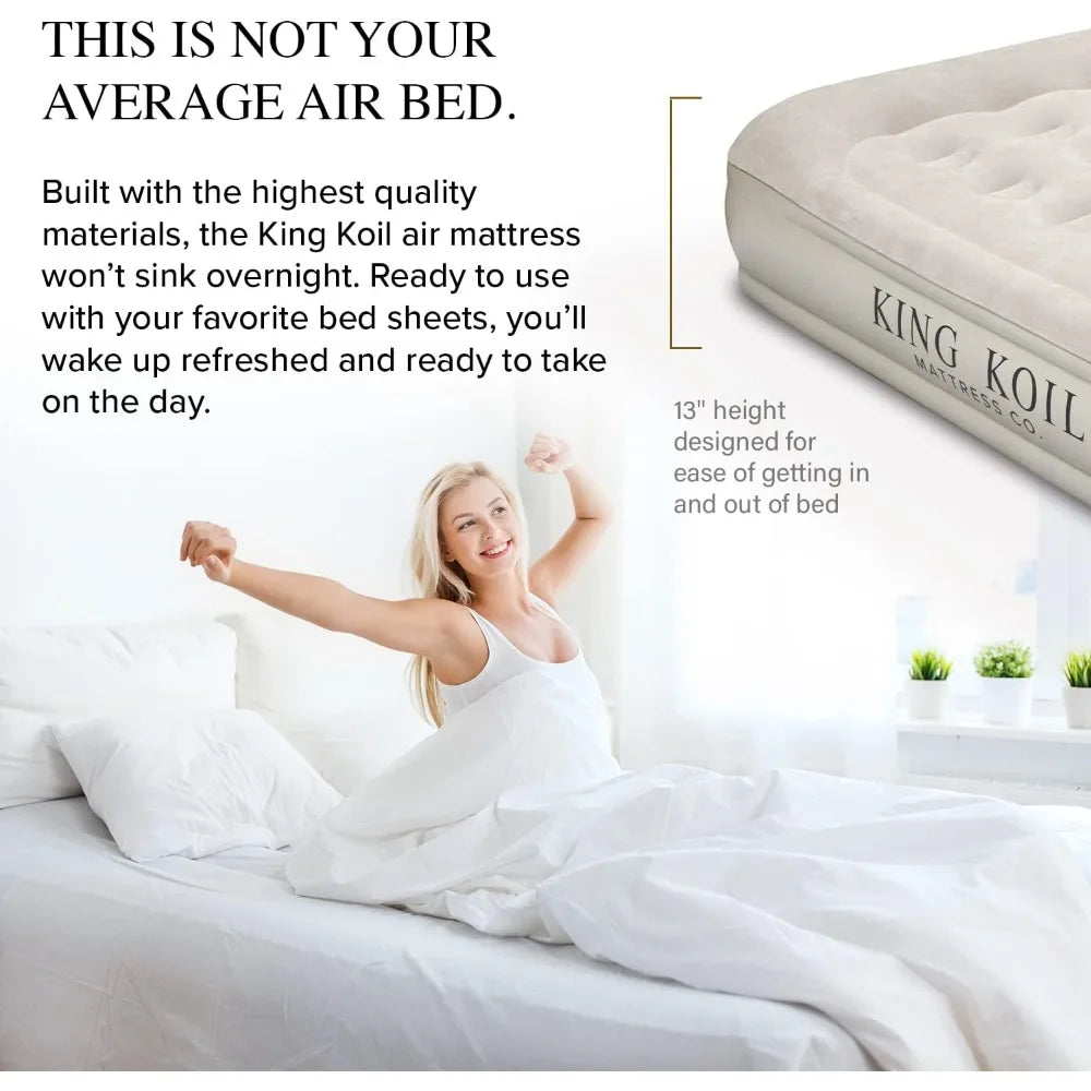High Quality Luxury Queen Size Air Mattress with Built-in High-Speed Pump Best for Home, Camping, Guests