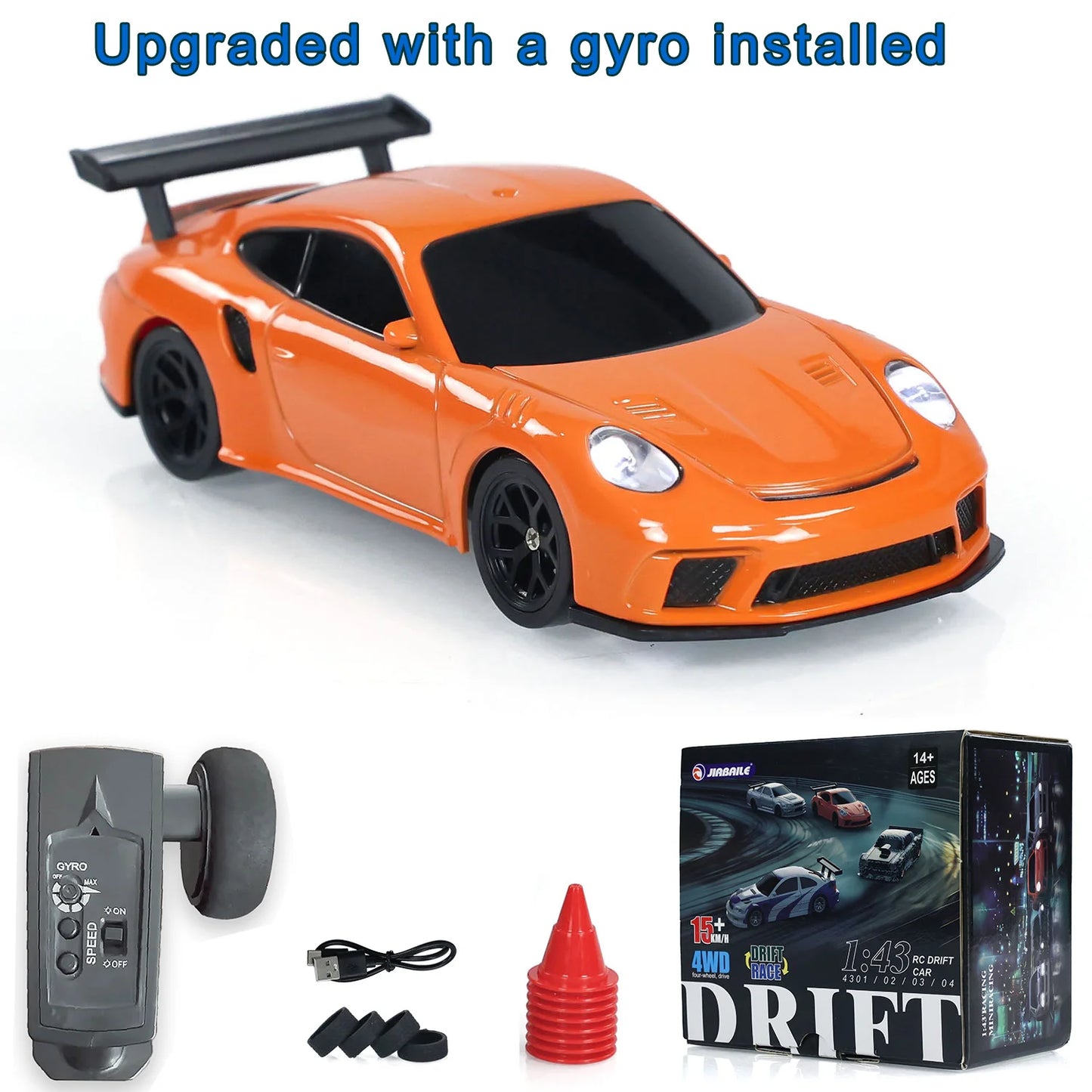 US Stock Toys 1/43 Scale RTR RC Drift Car Gyro Race Car 4WD Ready to Run Mini Car Toy High Speed Vehicle Finished Model for Gift