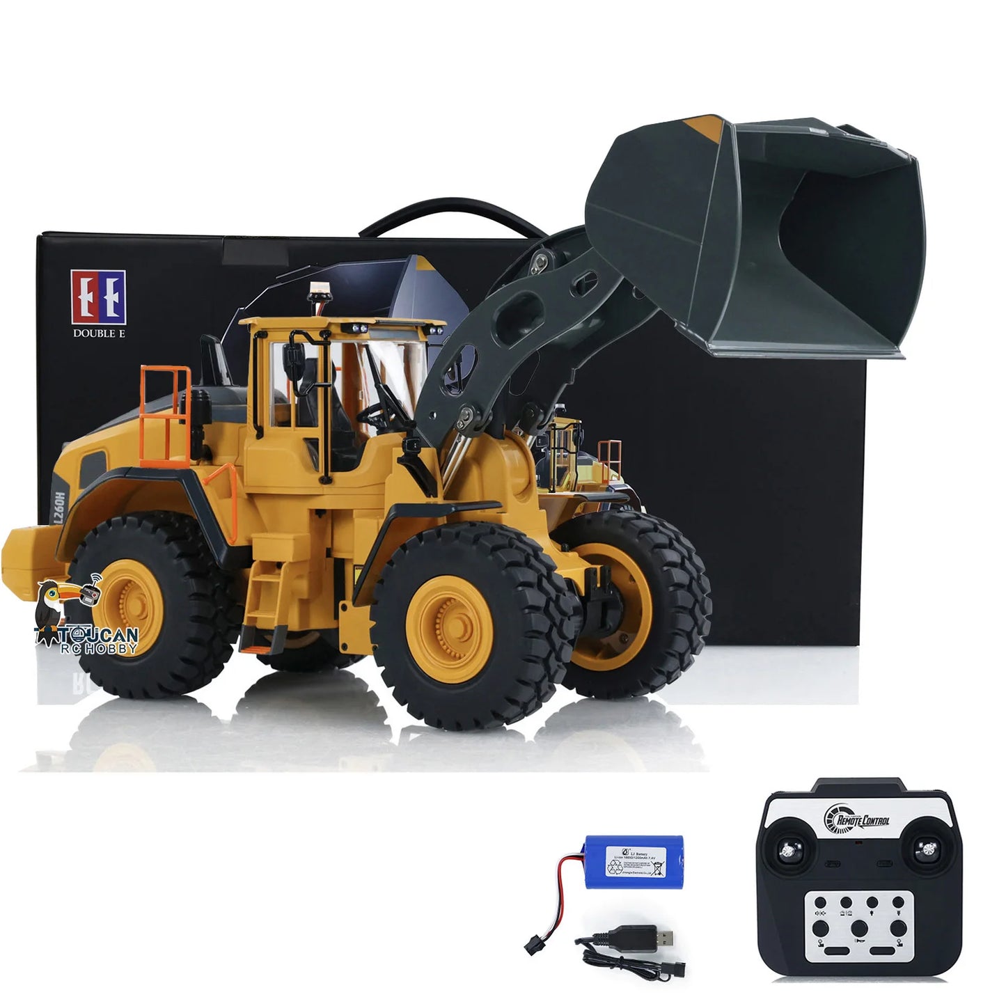 US Stock Double E L260H RC Loader 1/16 E592 Electric Loader Remote Control Cars Sound Rotaion Light Toy Boy Construction Trucks