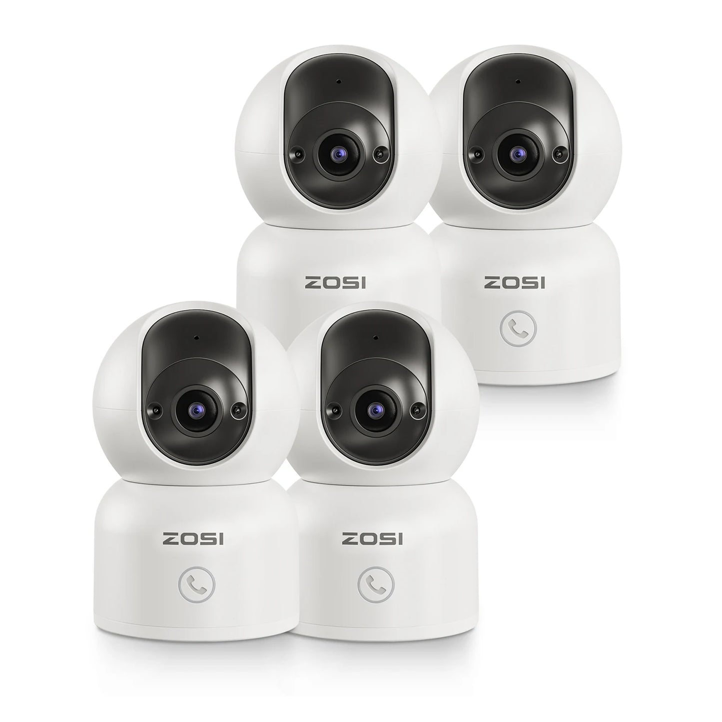 ZOSI 360° Smart Home Security Camera PTZ Auto Tracking Baby Monitor AI Panoramic HD Night Vision Indoor WiFi Surveillance Camera