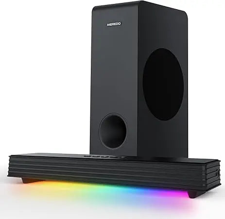 Sound Bar for Smart TV 3.1CH PC Gaming Soundbar with Subwoofer RGB Lighting Audio Sync Surround Sound System BT 5.3/HD-ARC/Opti