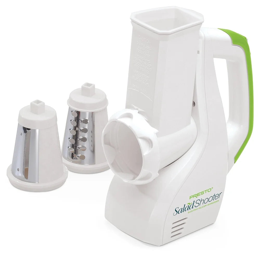 Electric Salad Shooter Slicer Shredder Easy Clean Dishwasher Safe Compact Kitchen Tool Fruits Vegetables Cheese Nuts