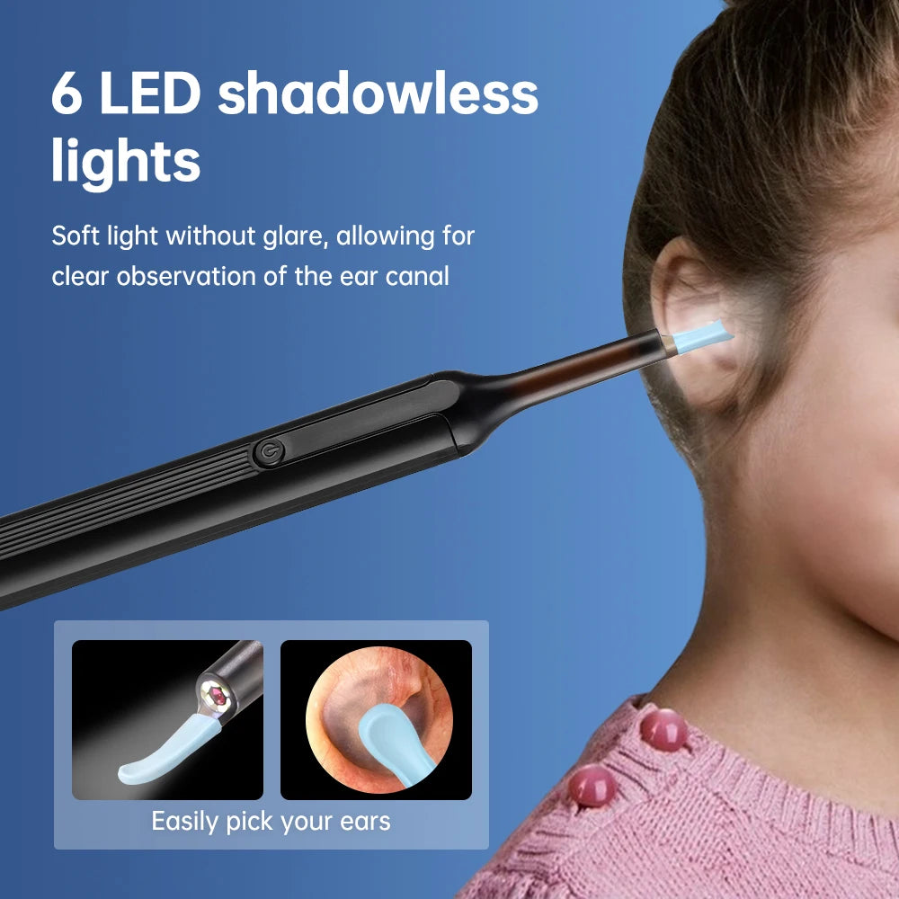 Smart WIFI Visual Ear Cleaner 500W HD Camera Endoscope Ear Picker Health Care with 6 LED Lights Earwax Removal Tools Ear Care