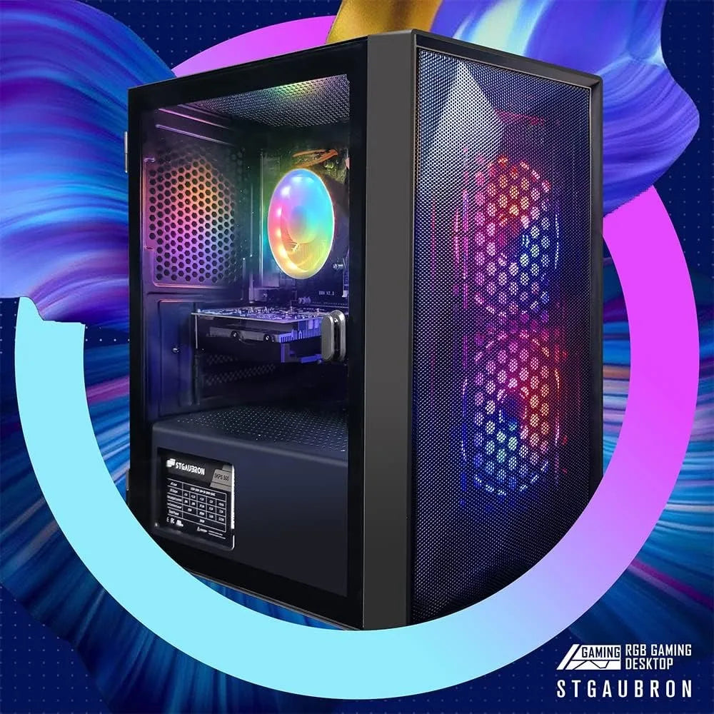 Prebuilt Gaming PC Desktop, AMD Radeon RX 550 4G GDDR5, Intel Core I5 3.3Ghz up to 3.7Ghz, 16G Ram, 512G SSD, WiFi