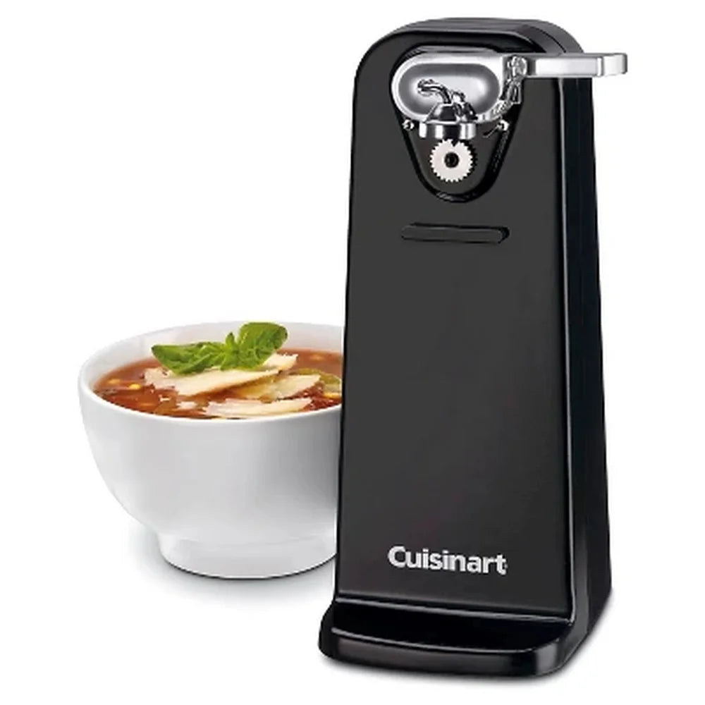 Deluxe Electric Can Opener Freestanding Kitchen Tool Power Cut Blade Magnet Lid Holder Easy Cleanup Sturdy Base Opens Any Size