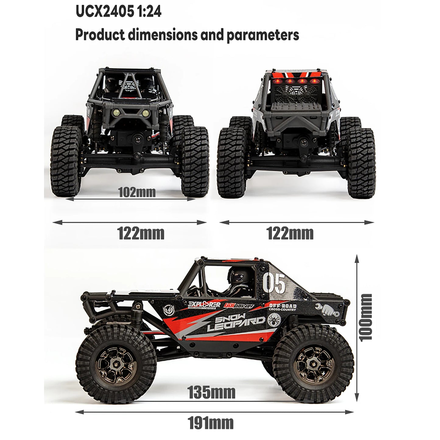 US Stock UdiRC UCX2405PRO 1/24 4x4 RC Rock Crawler Brushless Motor ESC 2.4G RTR Electric Offroad Vehicle Toy for Beginners