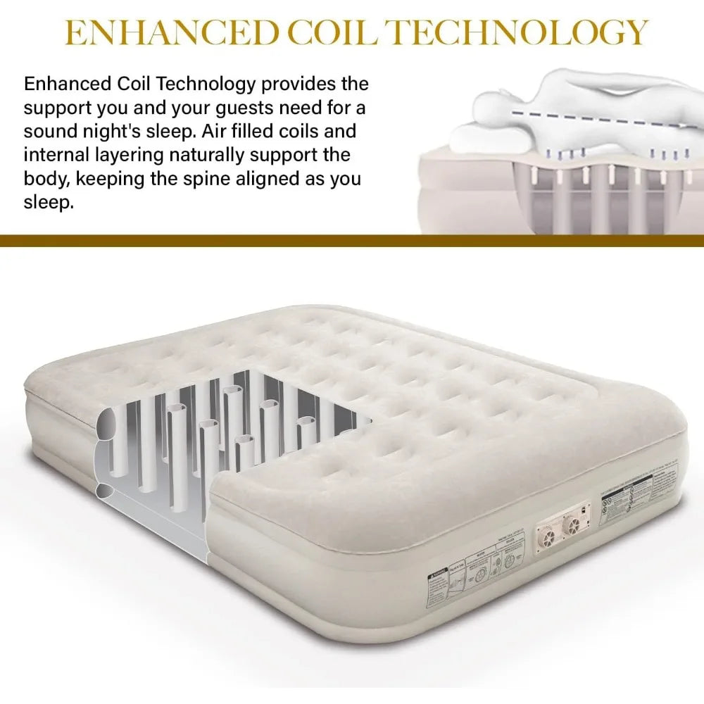 High Quality Luxury Queen Size Air Mattress with Built-in High-Speed Pump Best for Home, Camping, Guests