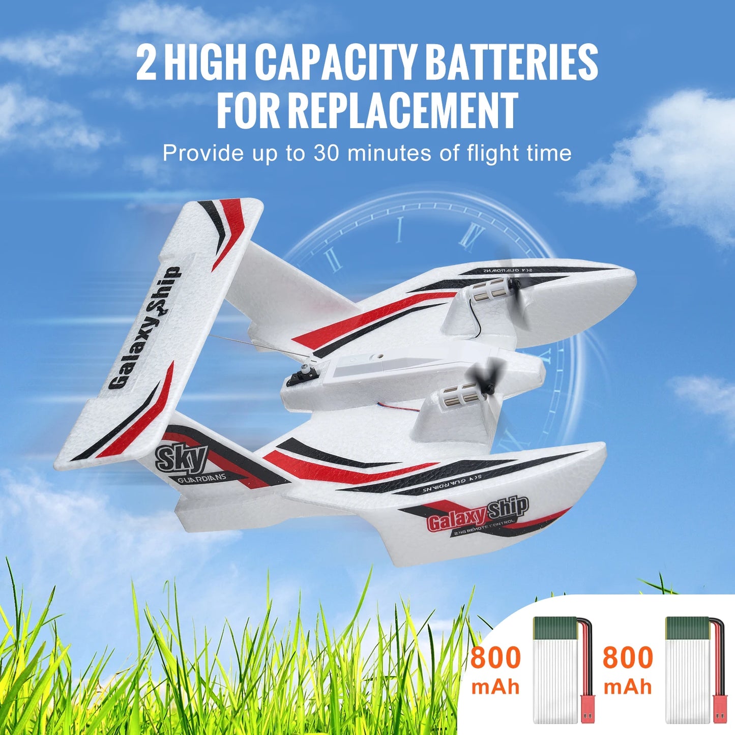 SucceBuy EPP Foam RC Plane 2.4G 3CH Radio Control Aircraft Sea And Air RC Glider Water Land Flying Airplane Toys Gift For Boys