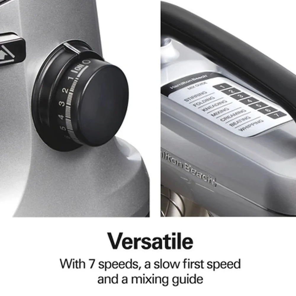7 Speed Stand Mixer 300W Metal Kitchen Mixer 4 Qt Capacity Dishwasher Safe Attachments Planetary Mixing Action Baking Tools