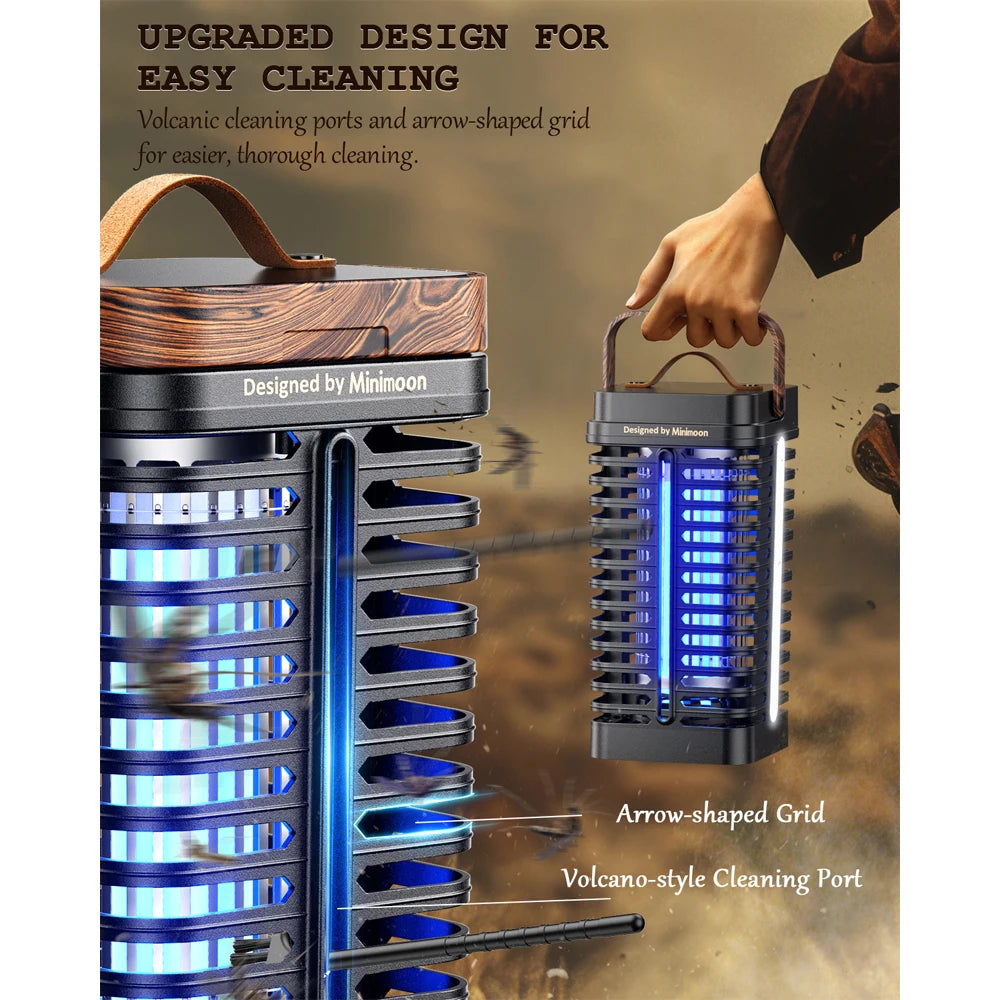 Minimoon Bug Zapper Outdoor with Dual LED Lights 15W Mosquito Zapper 4200V Electric Fly Trap IPX4 Fly Zapper for Backyard Patio