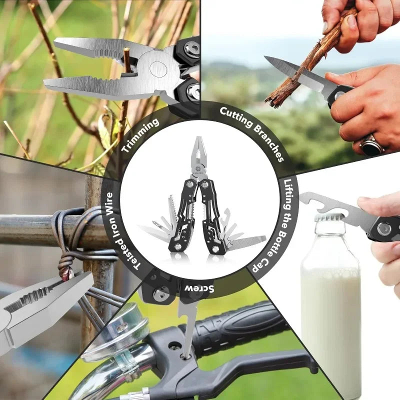 Hot Sale.10 Pcs14-In-1 Multitool -Multi-functional Stainless Steel Pocket Knife for Men,Perfect for Outdoor,Home,and Auto Repair