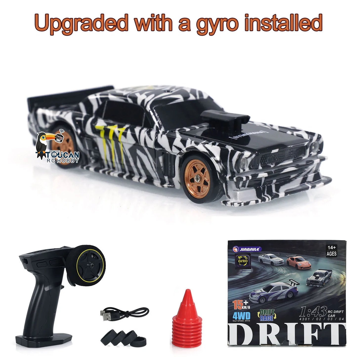 US Stock Toys 1/43 Scale RTR RC Drift Car Gyro Race Car 4WD Ready to Run Mini Car Toy High Speed Vehicle Finished Model for Gift