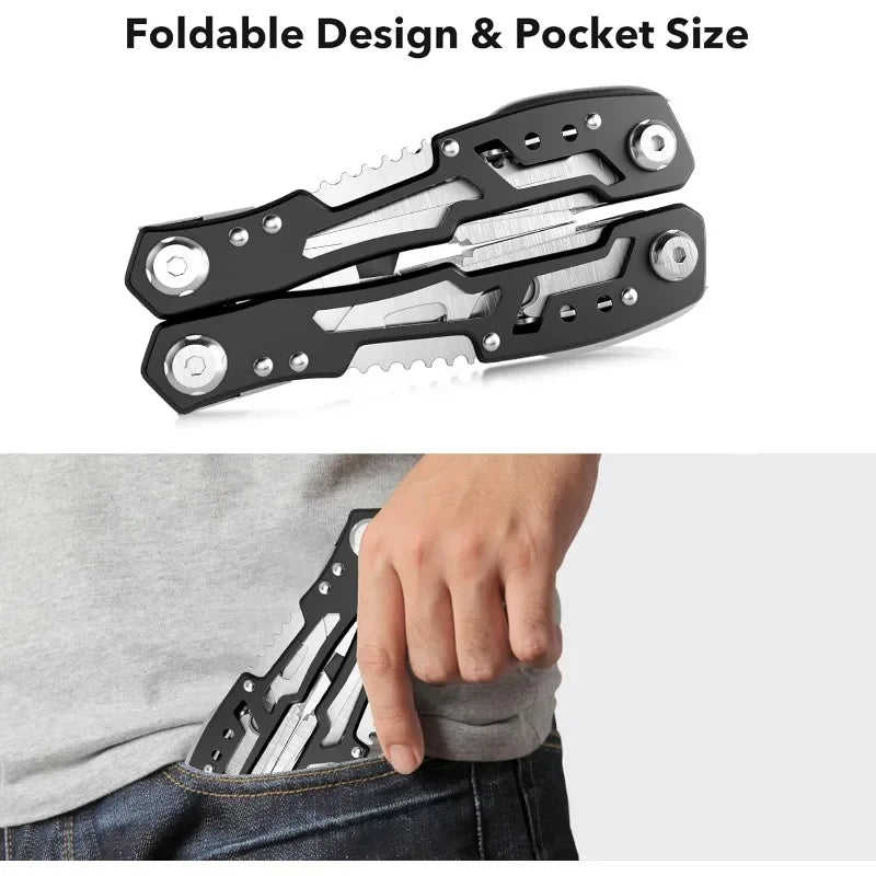 Hot Sale.10 Pcs14-In-1 Multitool -Multi-functional Stainless Steel Pocket Knife for Men,Perfect for Outdoor,Home,and Auto Repair