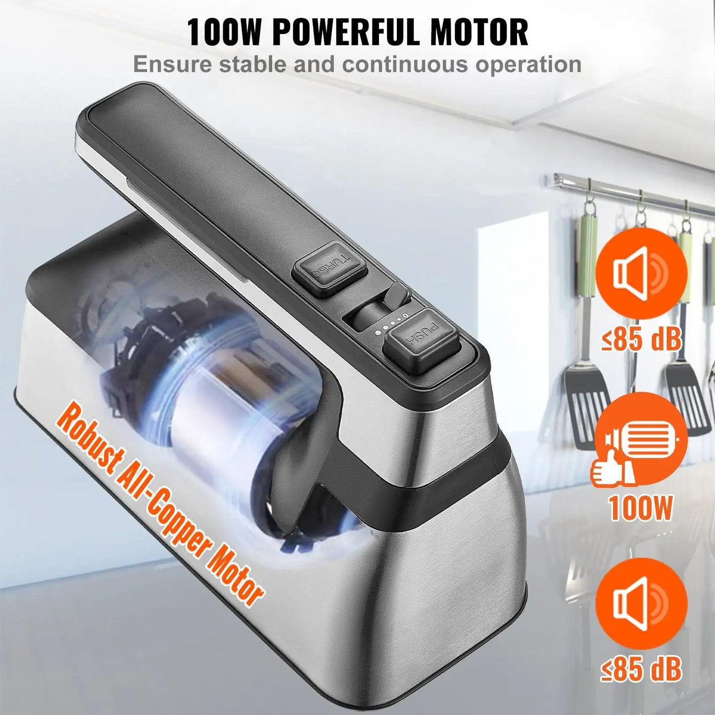 Cordless Electric Hand Mixer, 250W, with Turbo Boost Beaters Dough Hooks Storage Bag for Whipping Mixing Egg Cookie Cake Cream