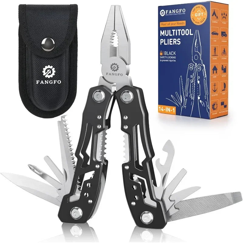 Hot Sale.10 Pcs14-In-1 Multitool -Multi-functional Stainless Steel Pocket Knife for Men,Perfect for Outdoor,Home,and Auto Repair