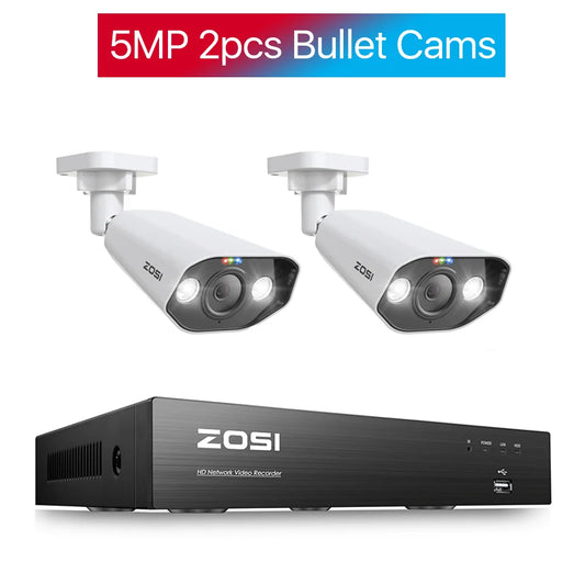 ZOSI 8CH 5MP PTZ Security POE IP Camera System Two Way Audio AI Face Detect 8MP NVR Kit CCTV Home Outdoor Video Surveillance Set