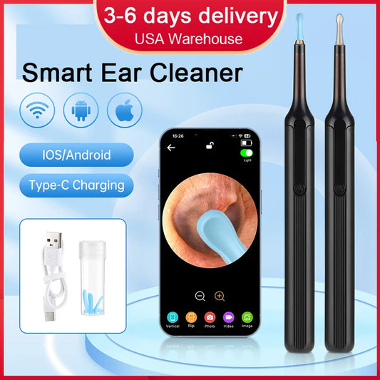Smart WIFI Visual Ear Cleaner 500W HD Camera Endoscope Ear Picker Health Care with 6 LED Lights Earwax Removal Tools Ear Care