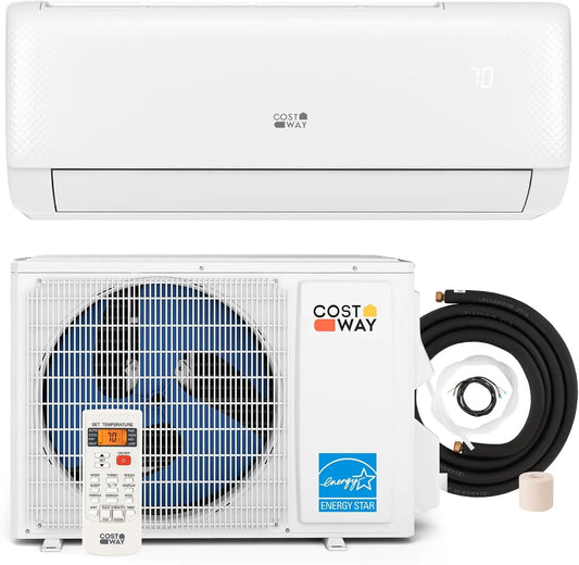 12,000 BTU Mini Split Air Conditioner, with Heat Pump, Energy Star, 21 SEER2 Inverter, 24H Timer, Auto Clean, Remote Control