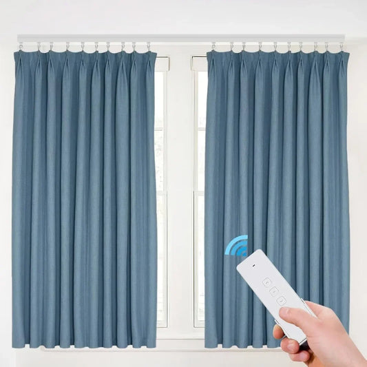 Electric Motorized Curtain Rail Track with Remote Control, Smart Curtains System Smartphone App Control Applicable for Alexa,