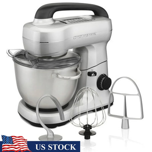 7 Speed Stand Mixer 300W Metal Kitchen Mixer 4 Qt Capacity Dishwasher Safe Attachments Planetary Mixing Action Baking Tools